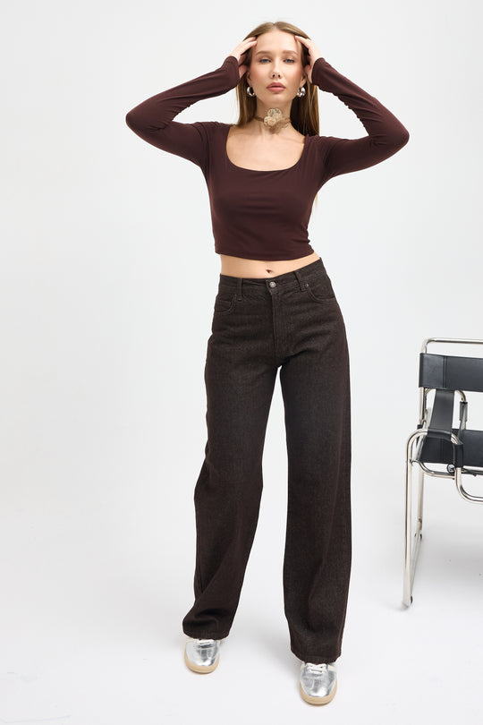 Routines Straight Leg Jeans - Dark Brown 4227