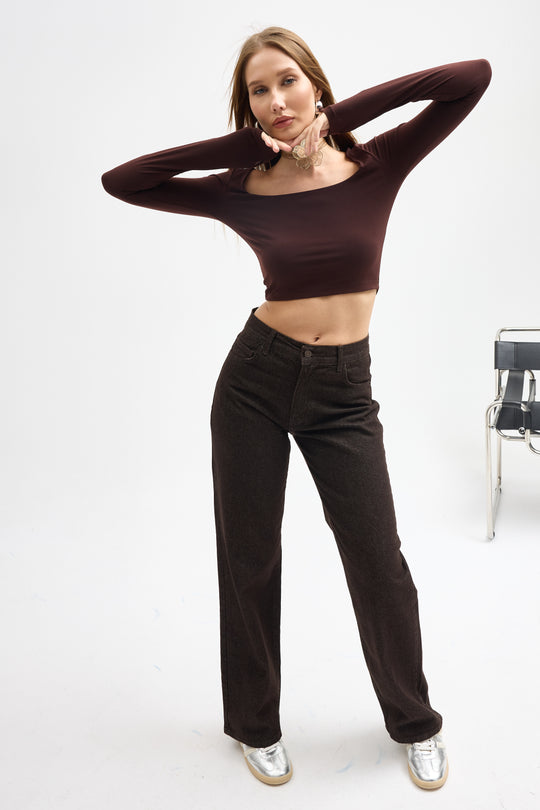 Routines Straight Leg Jeans - Dark Brown 4227