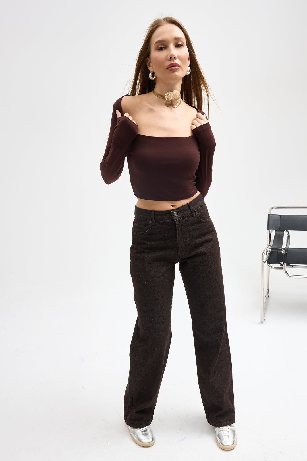 Routines Straight Leg Jeans - Dark Brown 4227