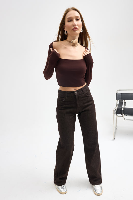 Routines Straight Leg Jeans - Dark Brown 4227