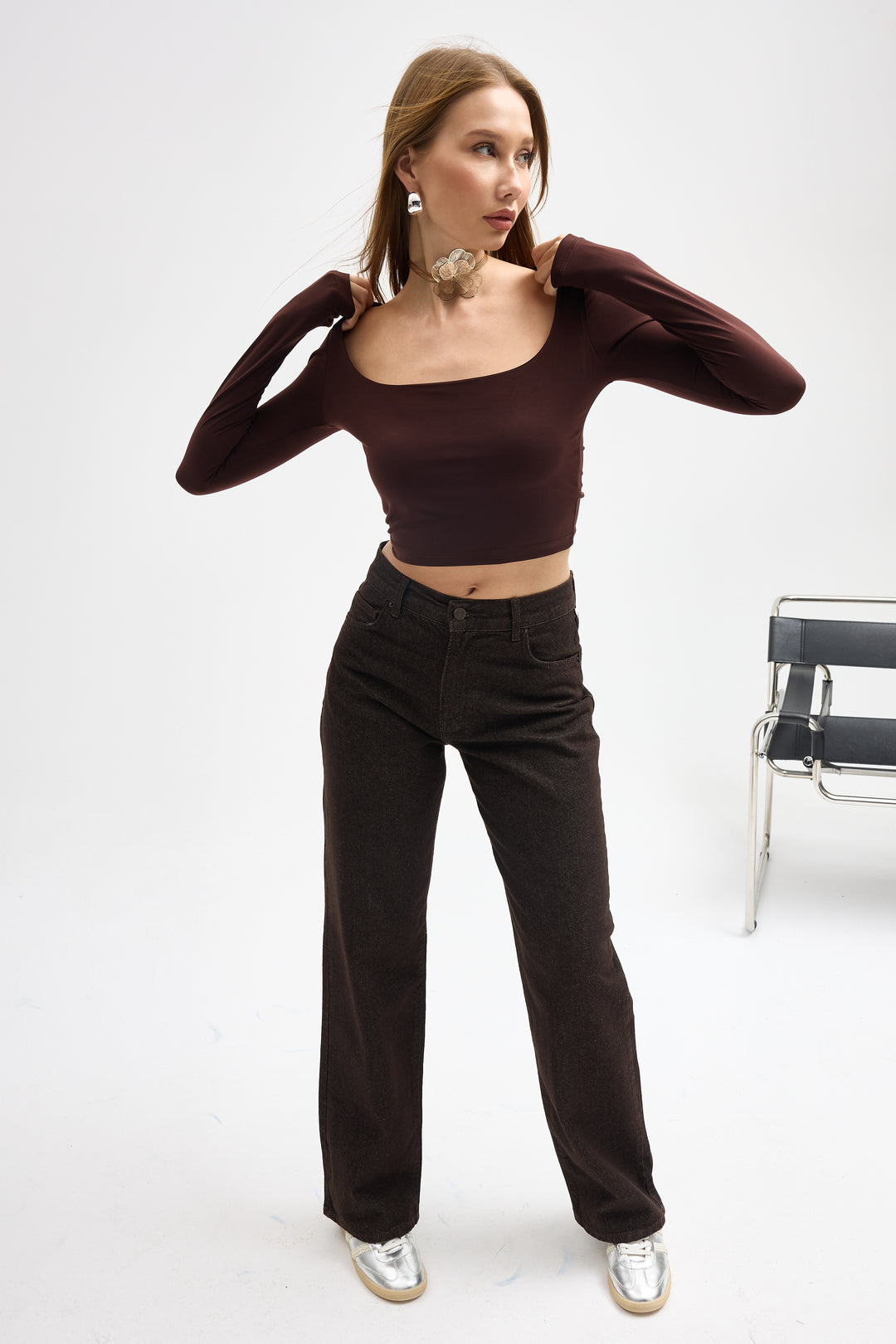 Routines Straight Leg Jeans - Dark Brown 4227