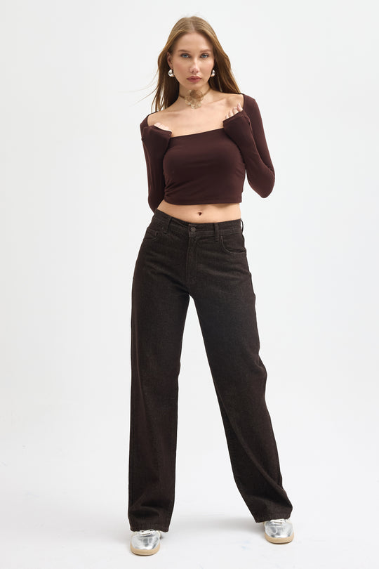 Routines Straight Leg Jeans - Dark Brown 4227
