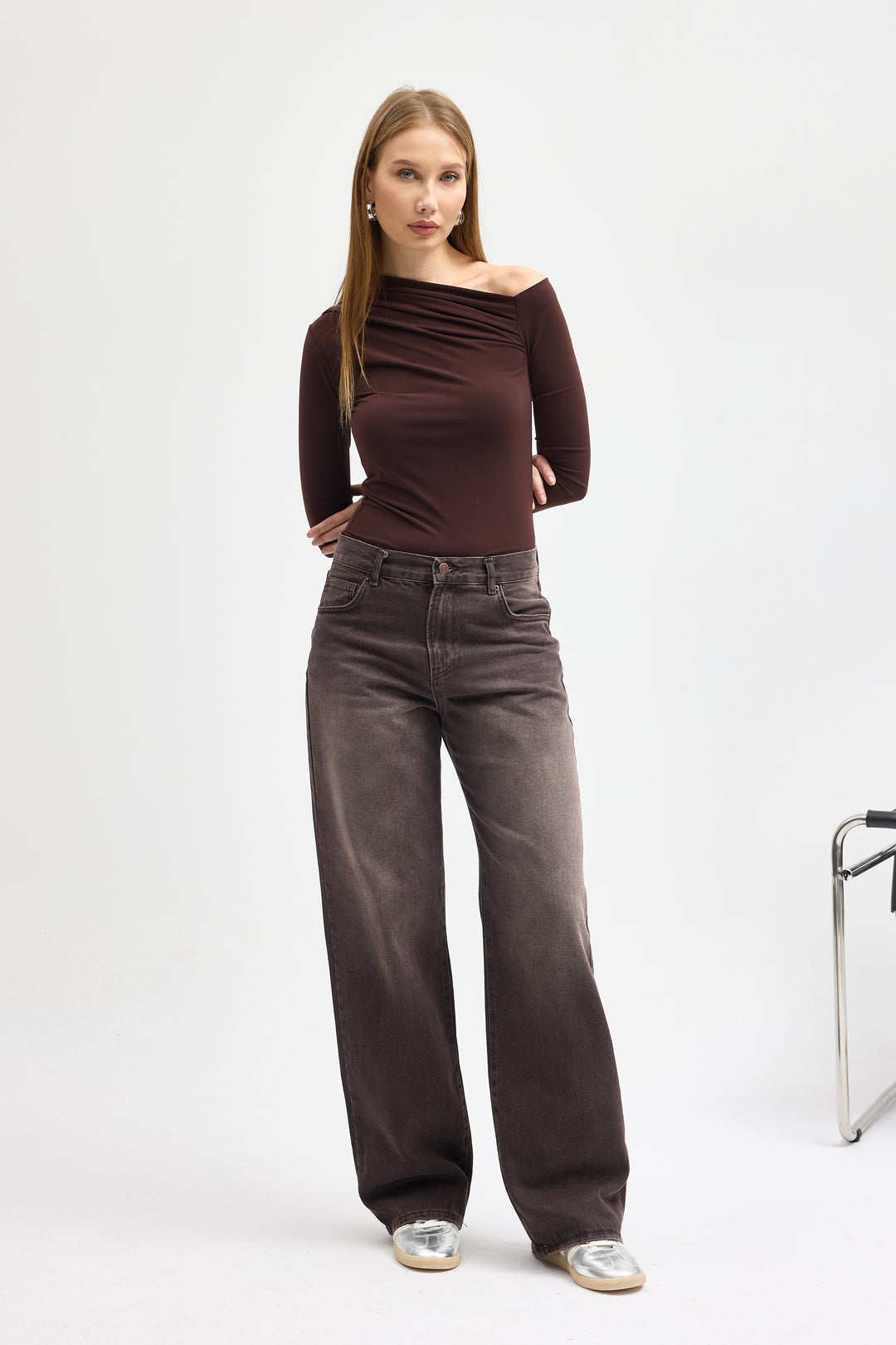 Routines Straight Leg Jeans - Washed Brown 2880