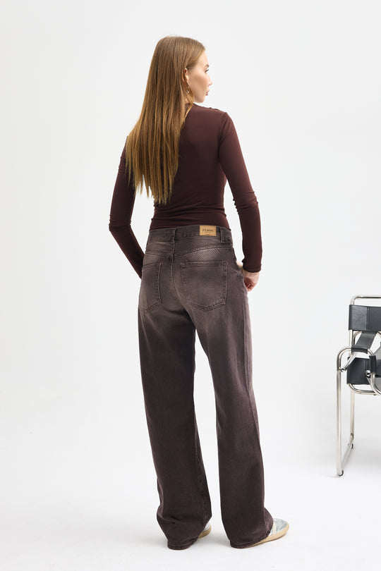 Routines Straight Leg Jeans - Washed Brown 2880