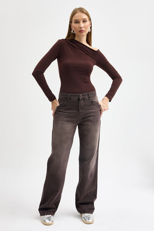 Routines Straight Leg Jeans - Washed Brown 2880