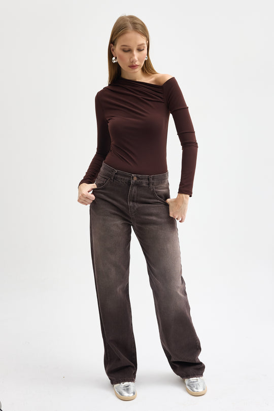 Routines Straight Leg Jeans - Washed Brown 2880