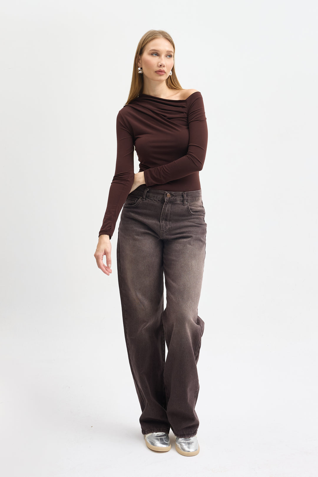 Routines Straight Leg Jeans - Washed Brown 2880