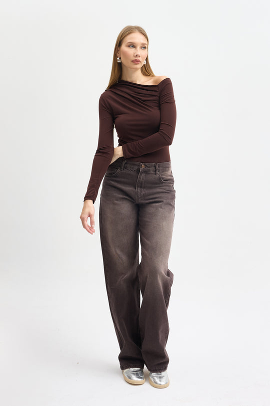 Routines Straight Leg Jeans - Washed Brown 2880