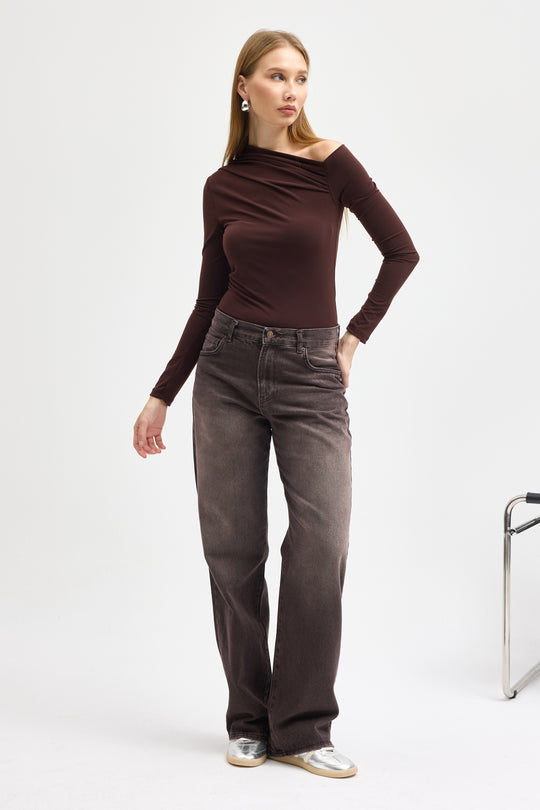 Routines Straight Leg Jeans - Washed Brown 2880