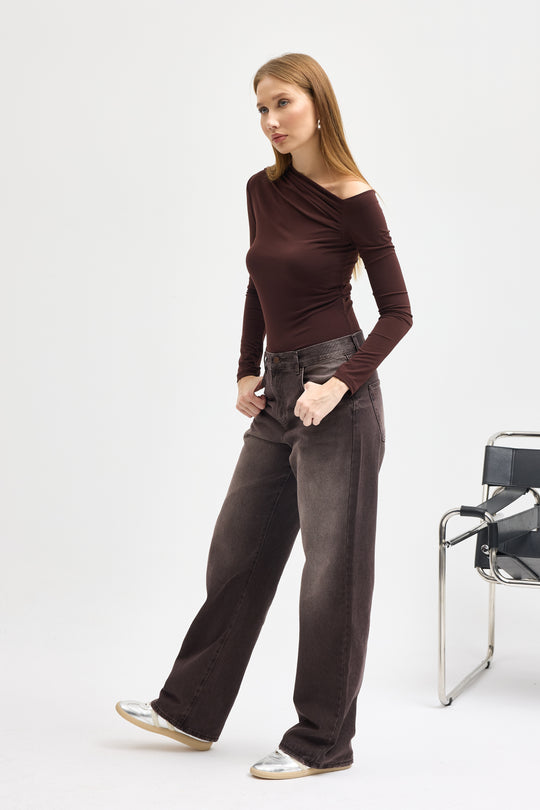 Routines Straight Leg Jeans - Washed Brown 2880