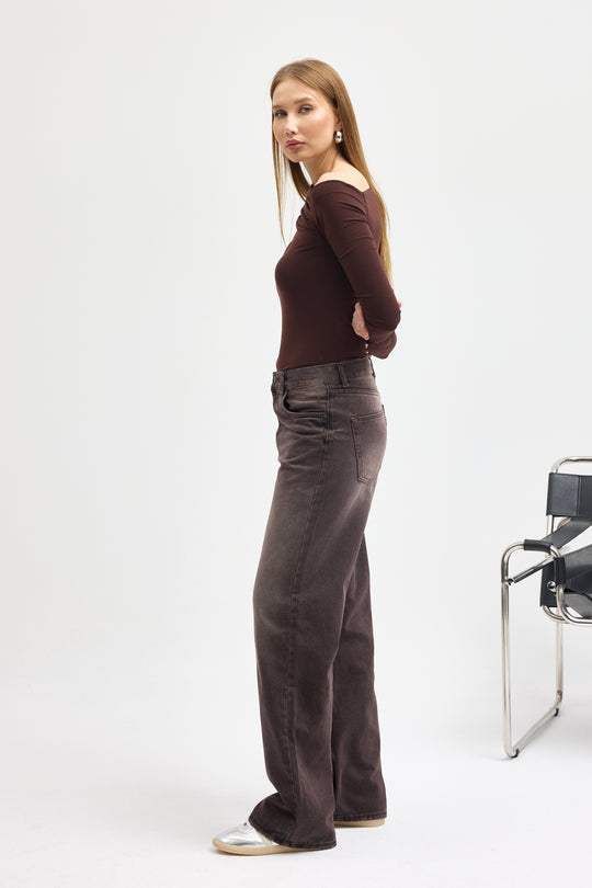 Routines Straight Leg Jeans - Washed Brown 2880