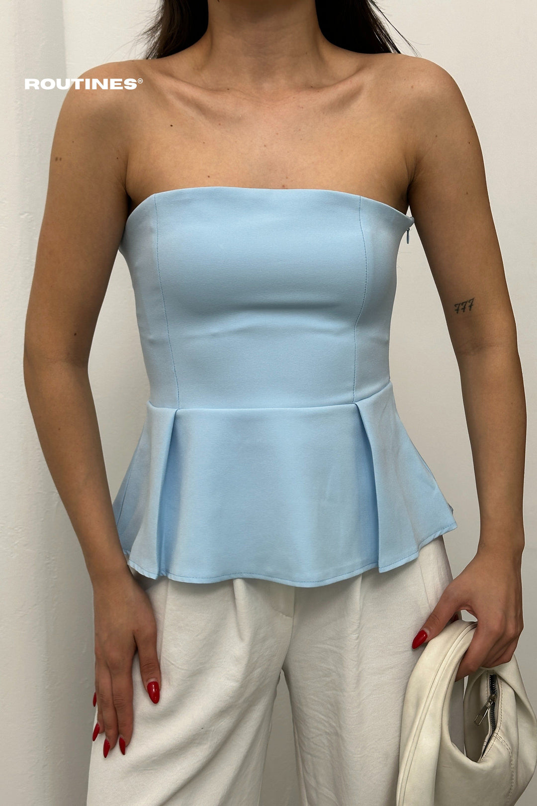 Routines Strapless Top - Baby Blue 52215028 Top Routines Fashion