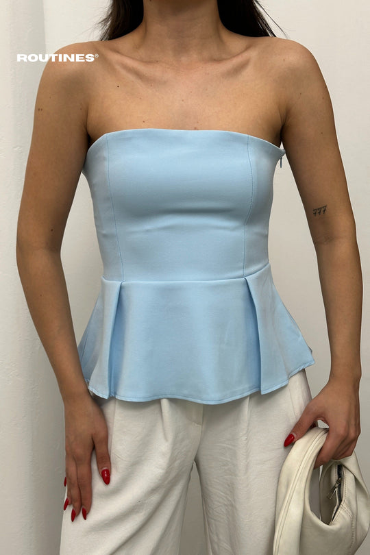Routines Strapless Top - Baby Blue 52215028 Top Routines Fashion
