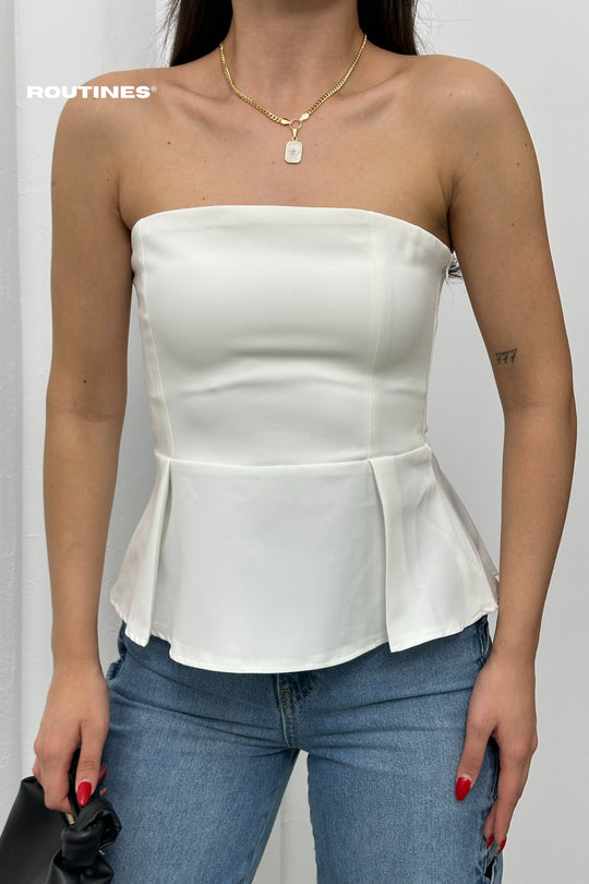 Routines Strapless Top - White 52215028 Top Routines Fashion