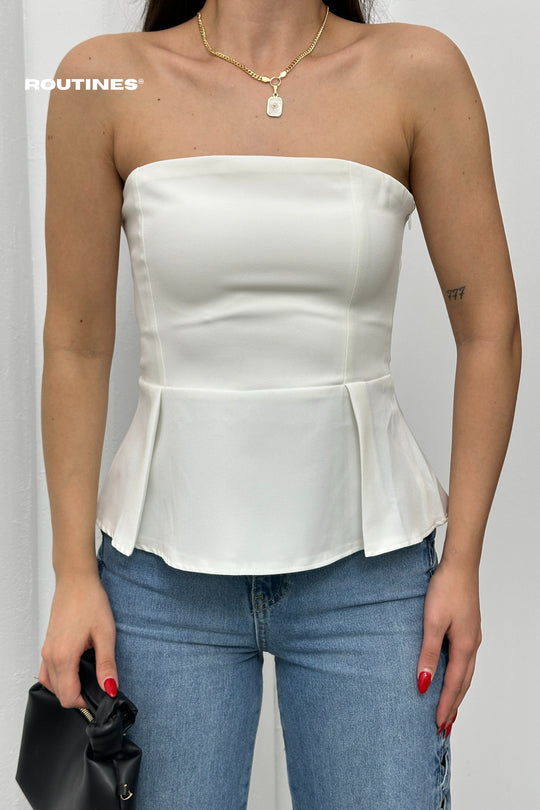 Routines Strapless Top - White 52215028 Top Routines Fashion