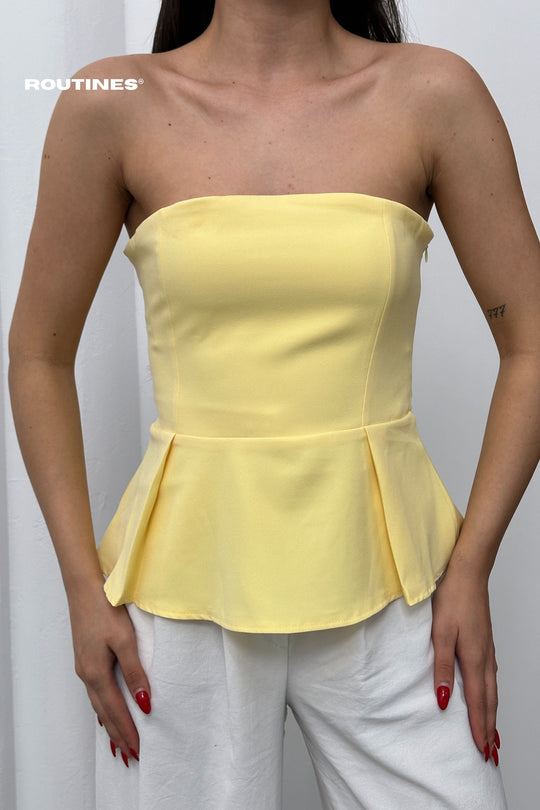 Routines Strapless Top - Yellow 52215028 Top Routines Fashion