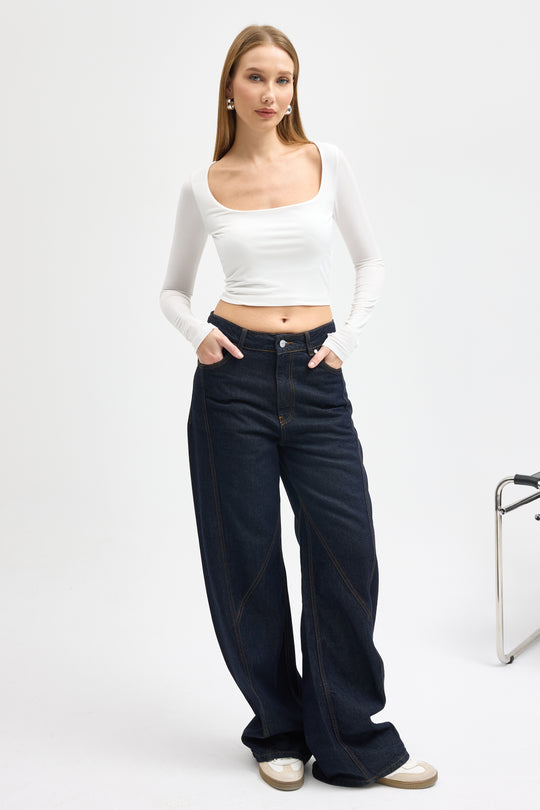 Routines Stretch Crop Top - White 10133 Top Routines Fashion