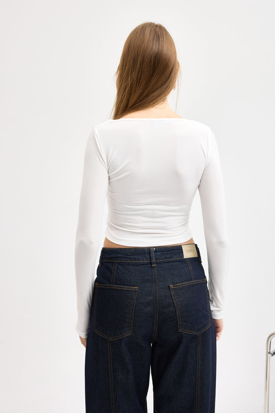 Routines Stretch Crop Top - White 10133 Top Routines Fashion