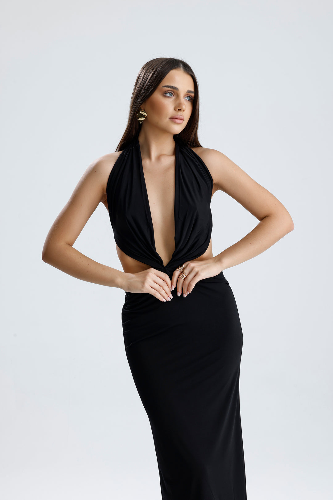 Routines Stretch Cutout Dress - Black 2514 Dress Routines Fashion