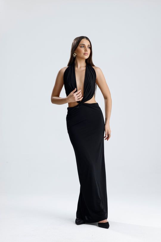 Routines Stretch Cutout Dress - Black 2514 Dress Routines Fashion
