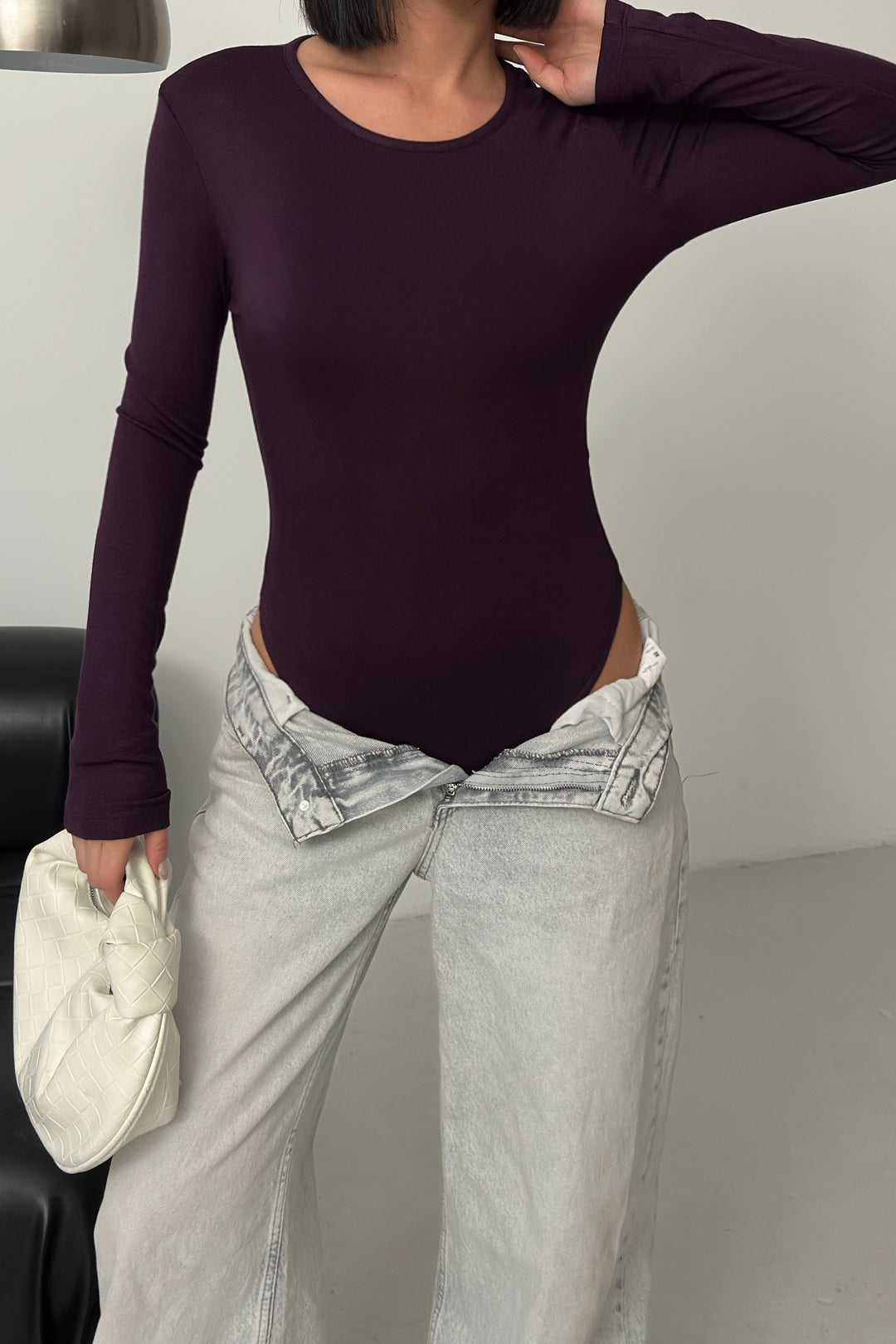 Routines Stretch Longsleeve Bodysuit - Aubergine 388 Body Routines Fashion