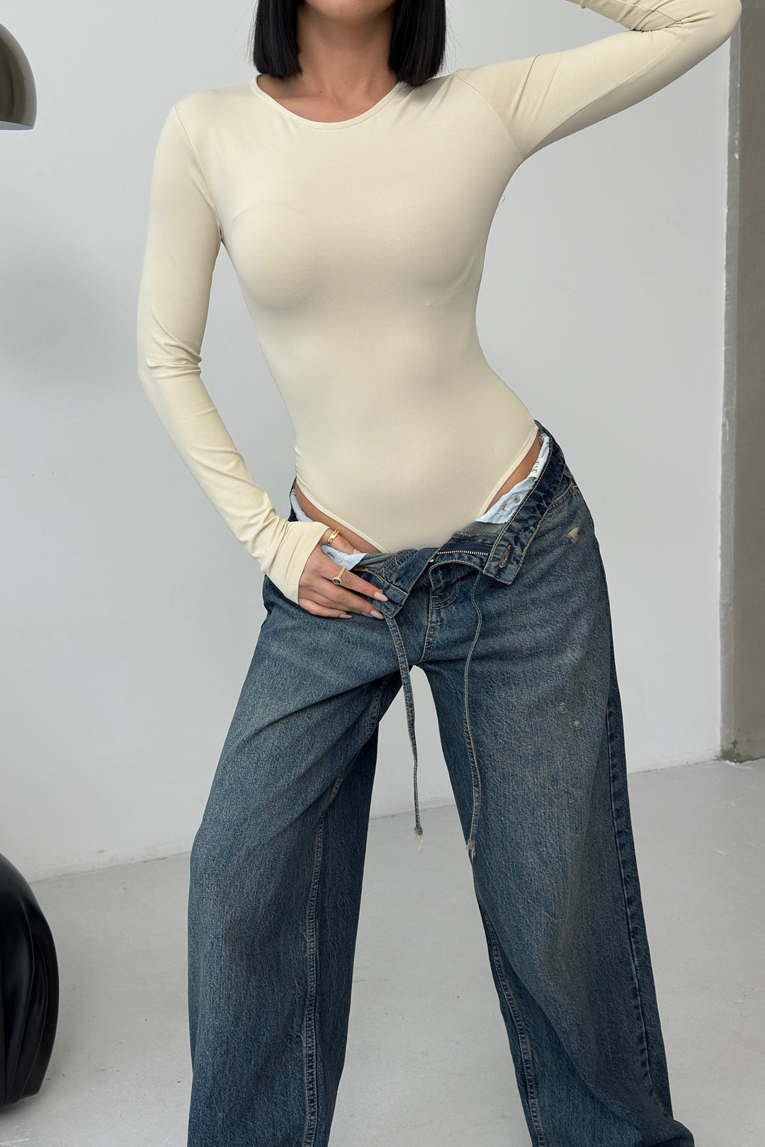 Routines Stretch Longsleeve Bodysuit - Beige 390