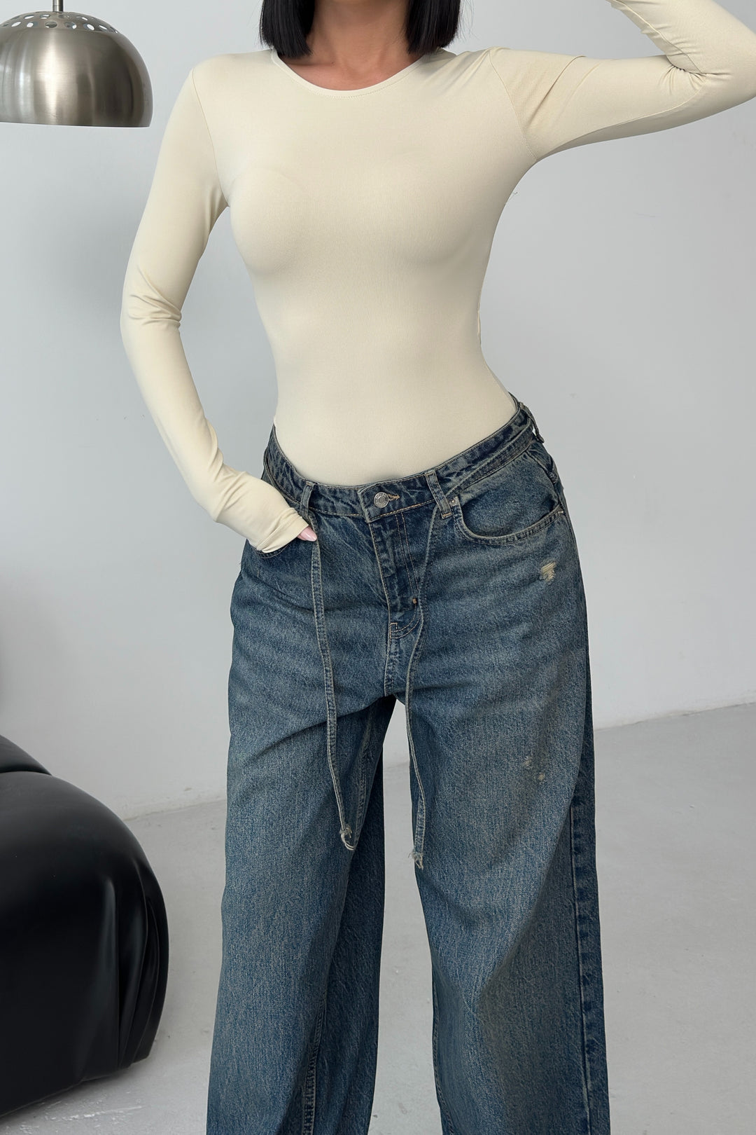 Routines Stretch Longsleeve Bodysuit - Beige 390