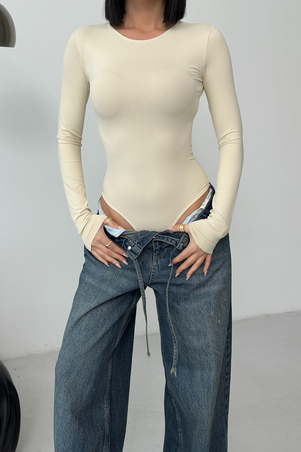 Routines Stretch Longsleeve Bodysuit - Beige 390