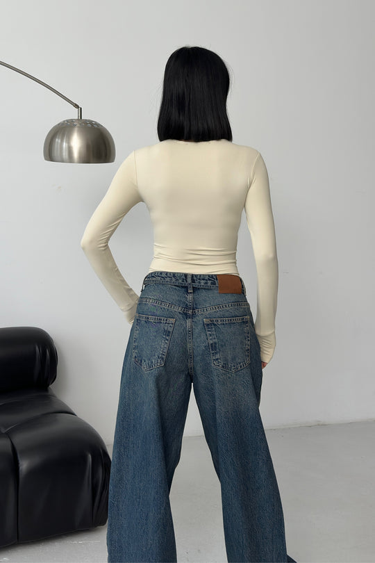 Routines Stretch Longsleeve Bodysuit - Beige 390