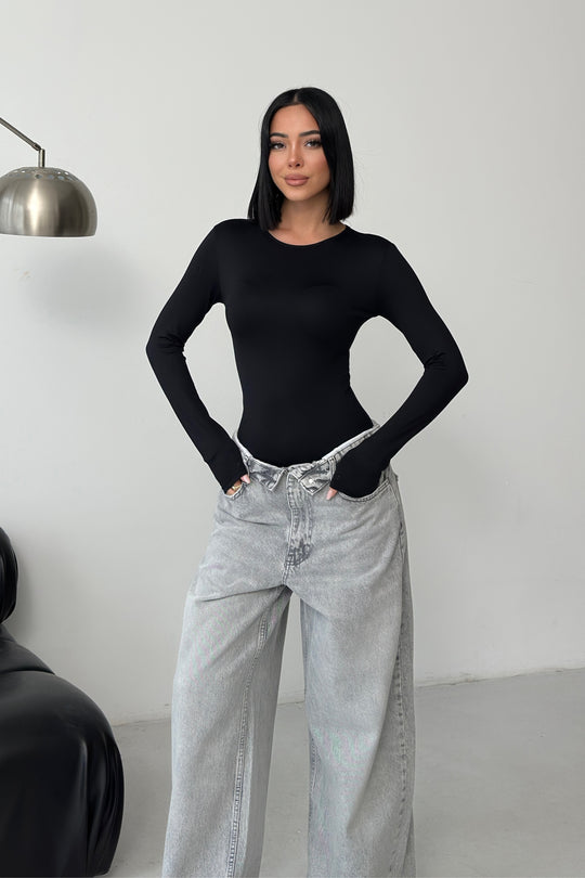 Routines Stretch Longsleeve Bodysuit - Black 390