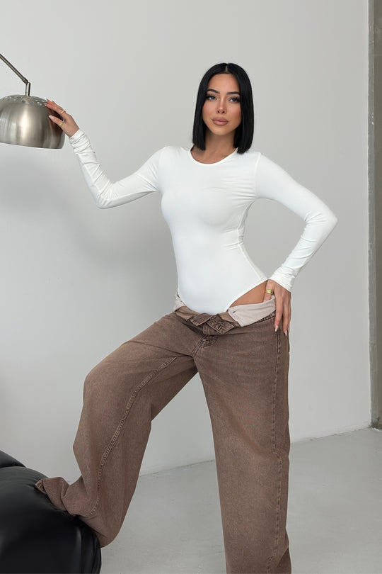 Routines Stretch Longsleeve Bodysuit - Cream 390