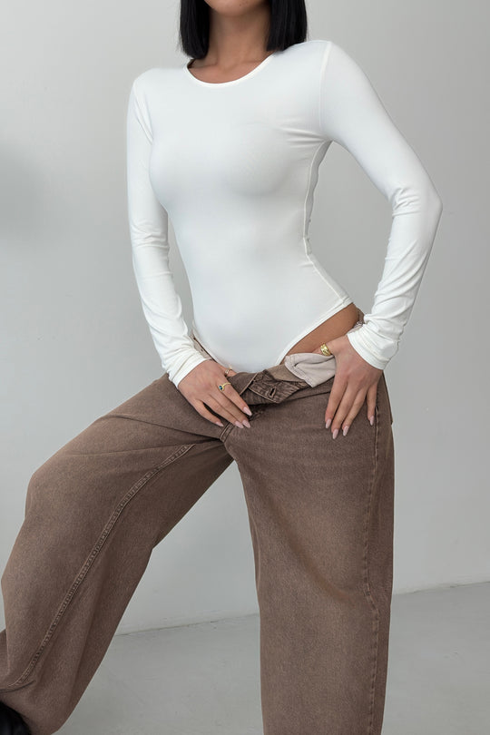 Routines Stretch Longsleeve Bodysuit - Cream 390