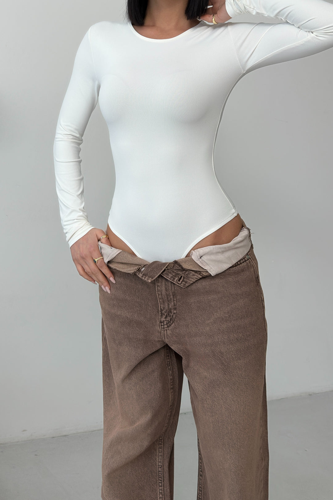 Routines Stretch Longsleeve Bodysuit - Cream 390