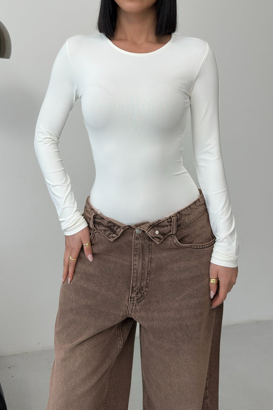 Routines Stretch Longsleeve Bodysuit - Cream 390