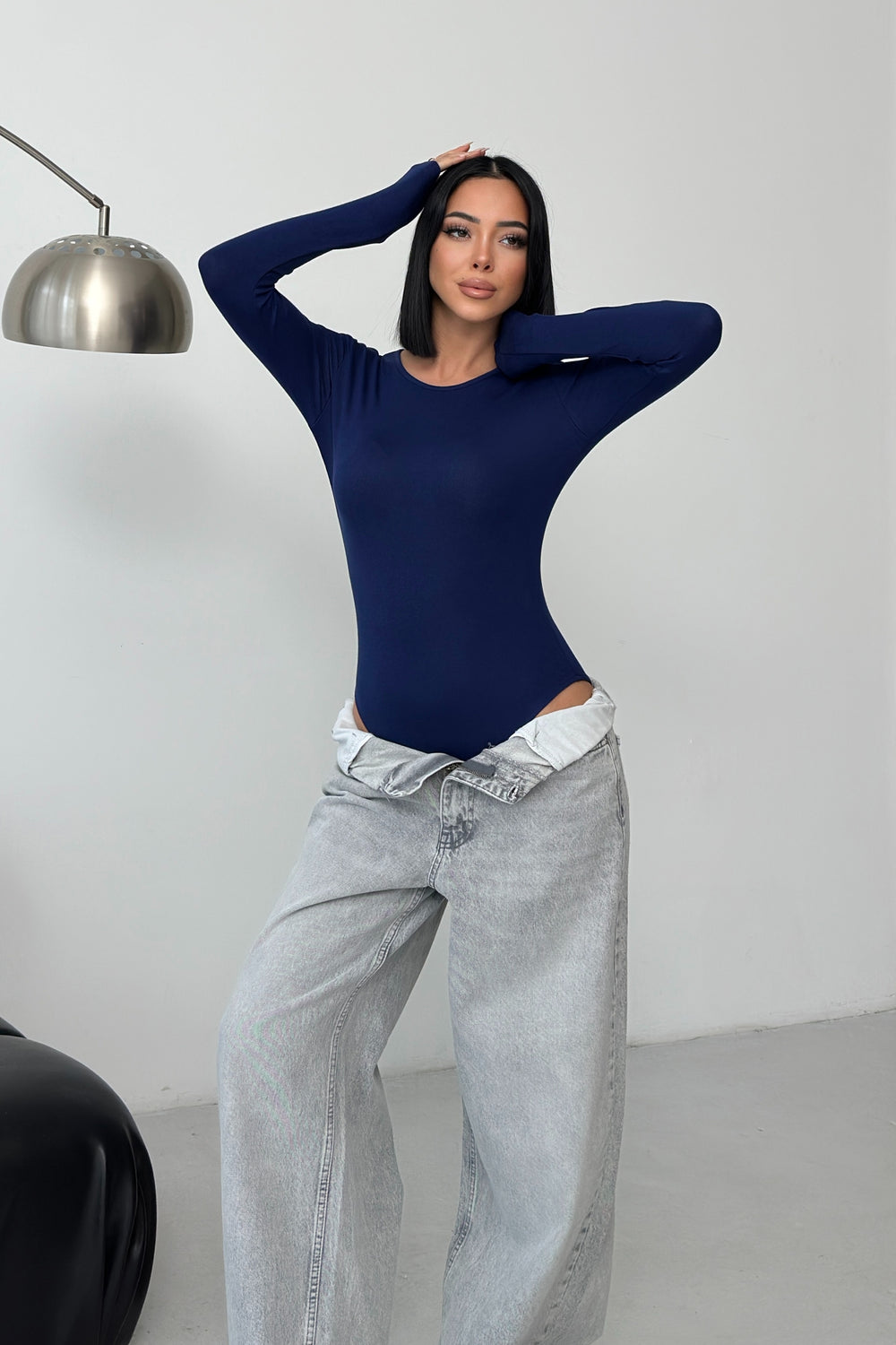 Routines Stretch Longsleeve Bodysuit - Navy Blue 388