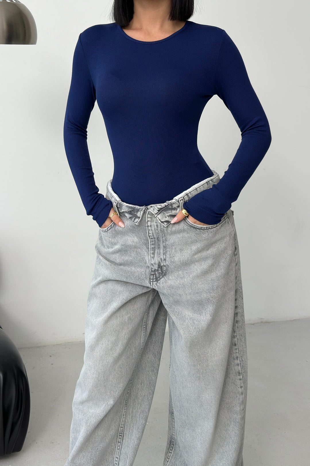 Routines Stretch Longsleeve Bodysuit - Navy Blue 388