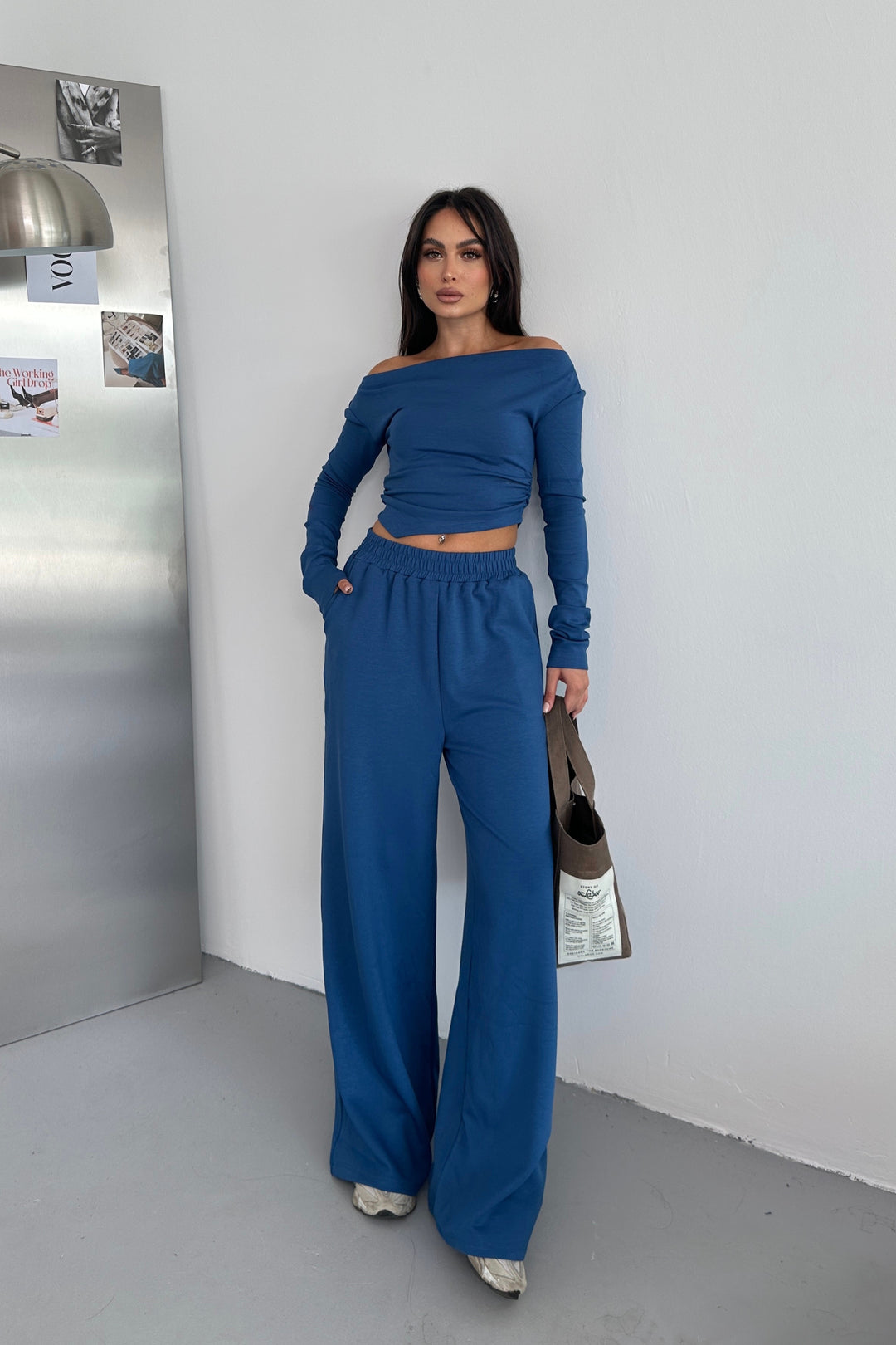 Routines Stretch Off-shoulder Set - Blue 3478 Set Routines Fashion