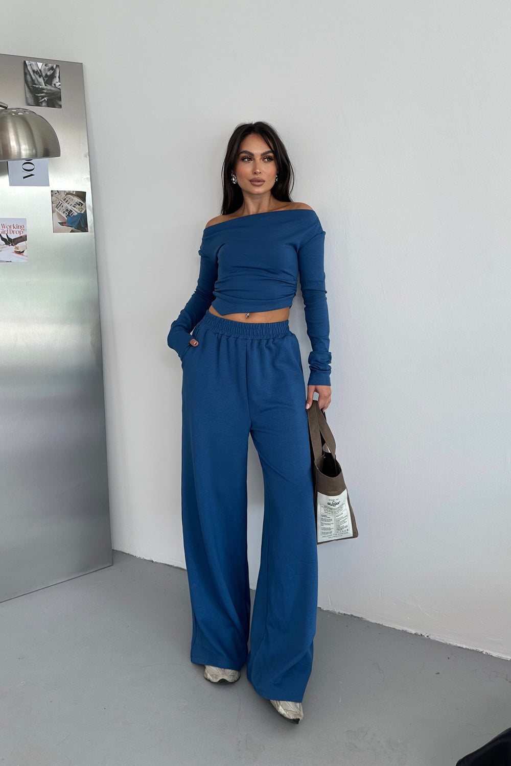 Routines Stretch Off-shoulder Set - Blue 3478 Set Routines Fashion