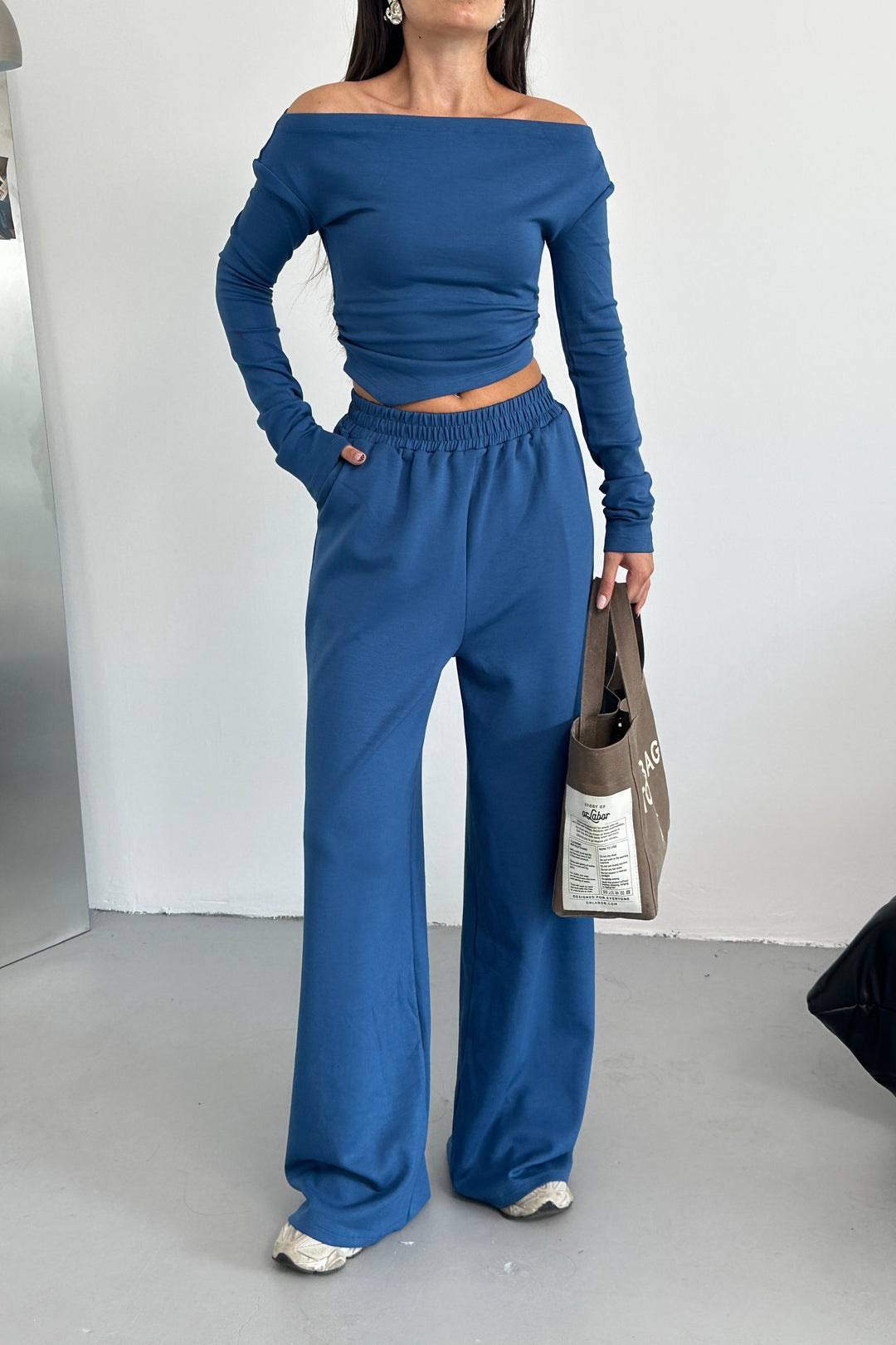 Routines Stretch Off-shoulder Set - Blue 3478 Set Routines Fashion