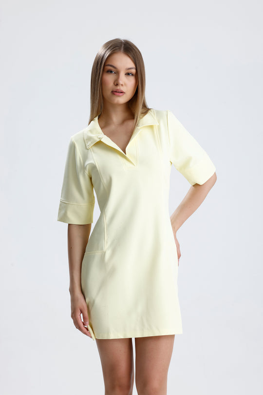 Routines Stretch Polo Dress - Butter Yellow 2026 Dress Routines Fashion
