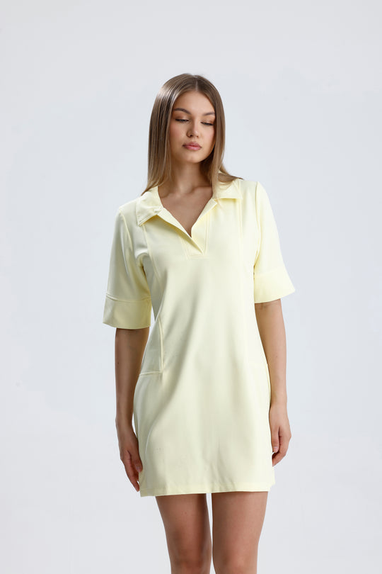 Routines Stretch Polo Dress - Butter Yellow 2026 Dress Routines Fashion