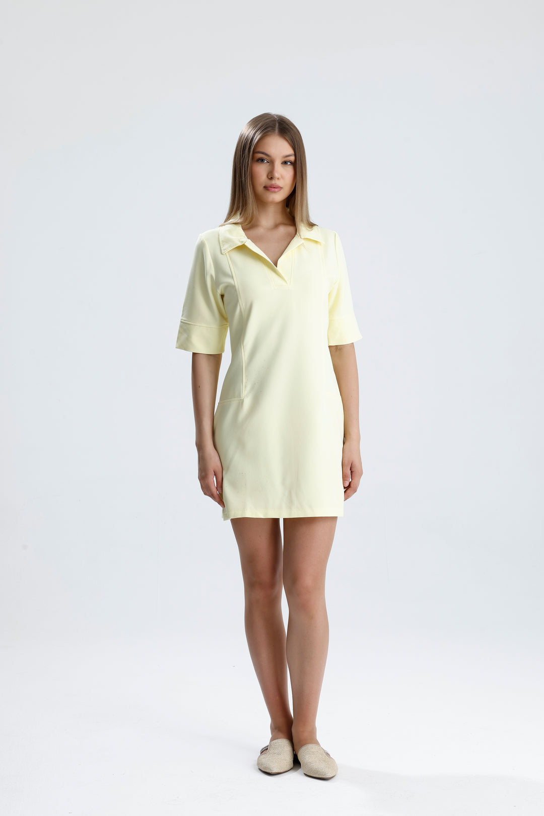 Routines Stretch Polo Dress - Butter Yellow 2026 Dress Routines Fashion