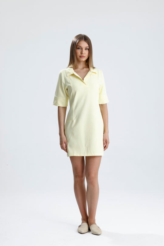 Routines Stretch Polo Dress - Butter Yellow 2026 Dress Routines Fashion