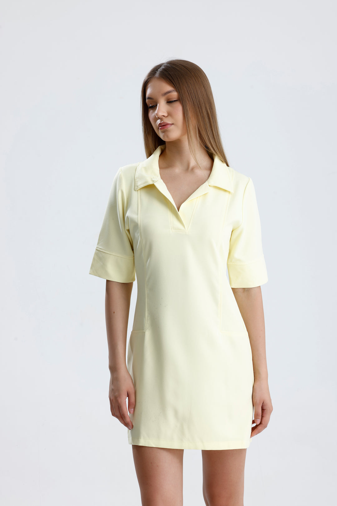 Routines Stretch Polo Dress - Butter Yellow 2026 Dress Routines Fashion