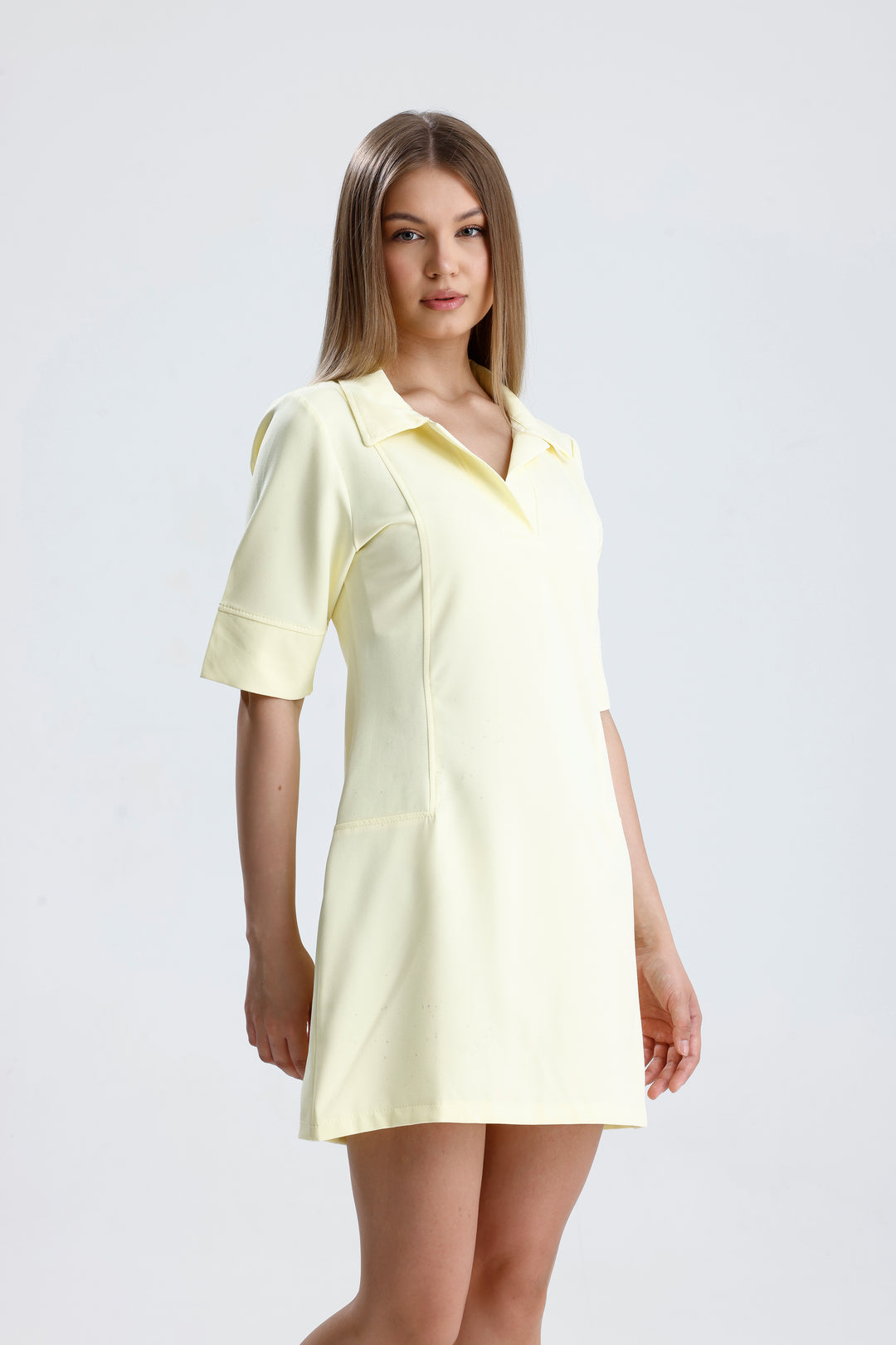 Routines Stretch Polo Dress - Butter Yellow 2026 Dress Routines Fashion