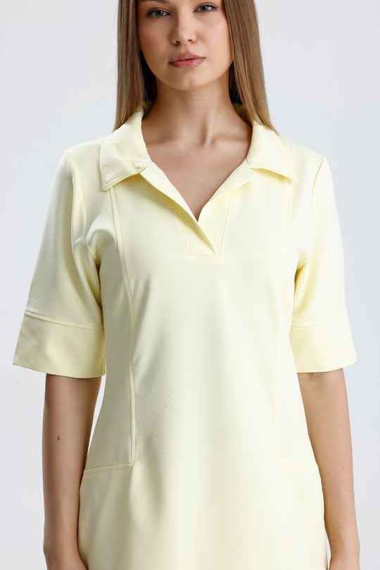 Routines Stretch Polo Dress - Butter Yellow 2026 Dress Routines Fashion