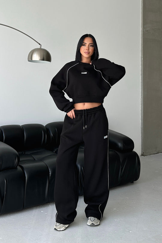 Routines Striped BREATHE Tracksuit - Black 3843 Set Routines Fashion