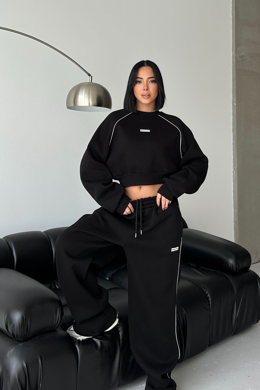 Routines Striped BREATHE Tracksuit - Black 3843 Set Routines Fashion