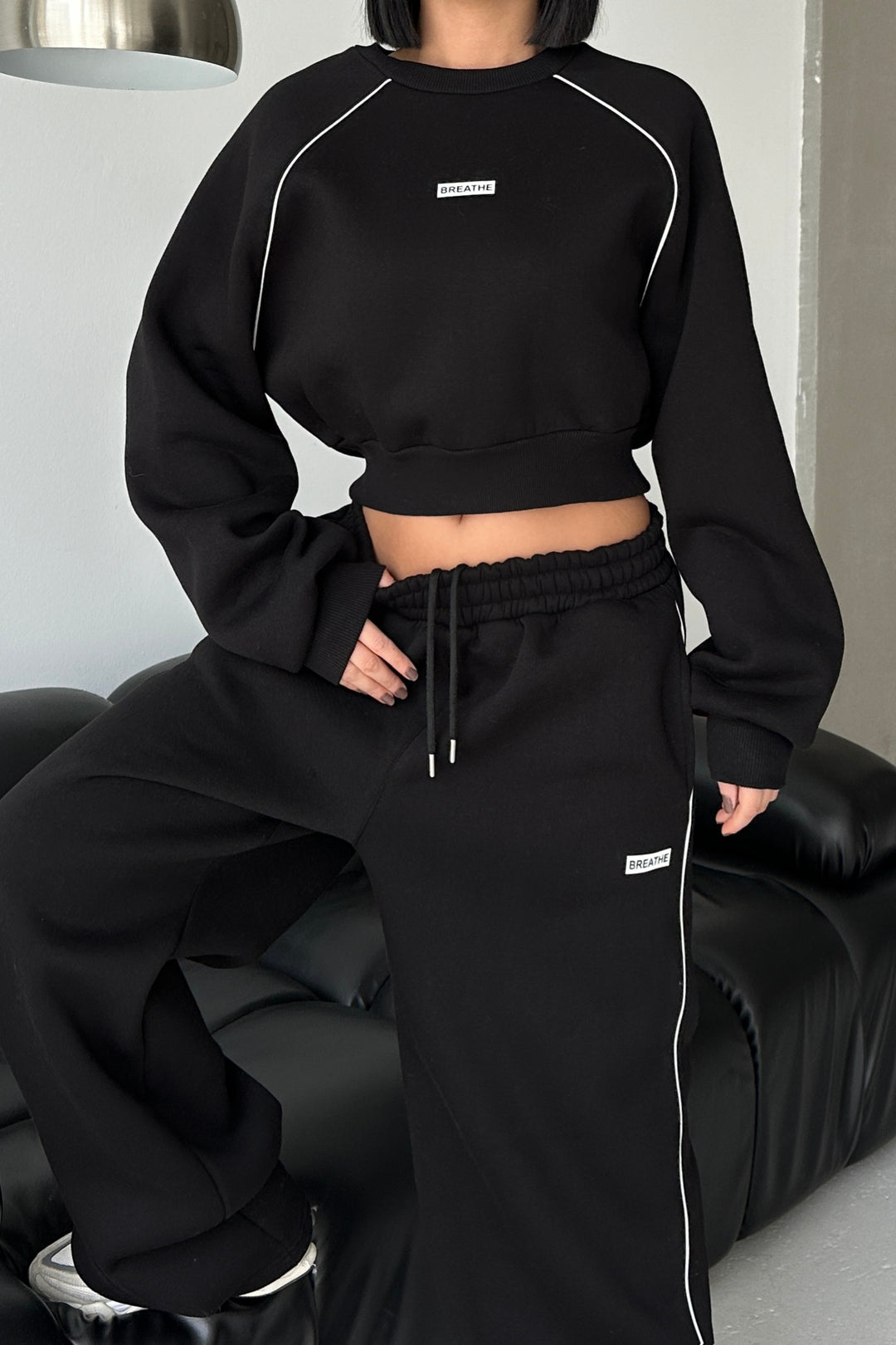 Routines Striped BREATHE Tracksuit - Black 3843 Set Routines Fashion