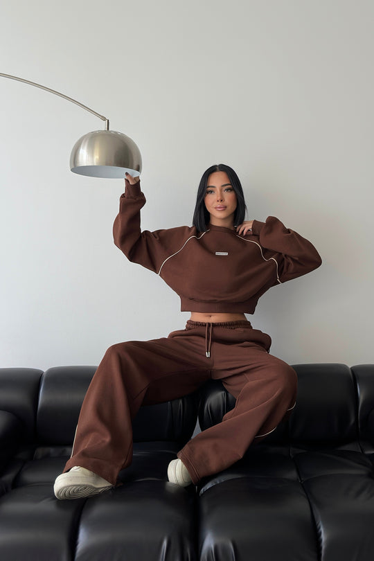 Routines Striped BREATHE Tracksuit - Brown 3844 Set Routines Fashion